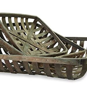 Mud Pie Set of 3 Tobacco Baskets, One Size, Brown