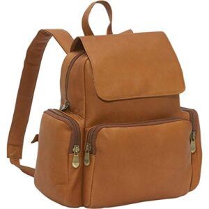le donne leather women’s multi-pocket backpack purse – premium full-grain colombian vaquetta cowhide leather (tan)