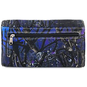 Justin West Camouflage Tree Branches Bling Rhinestone Cross Wings Handbag Purse Messenger Bags and Wallets (Blue Cross Handbag and Wallet)