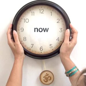 Now Clock - Mindfulness, Zen, Buddhist Decor for Your Home, Office, Yoga or Meditation Room - Unique Gift That Helps You to Be Present & Relax into The Power of Now - (Om Pendulum)