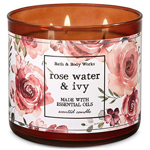 Bath and Body Works Rose Water & Ivy 3-Wick Candle 14.5 Ounce (2019 Limited Edition)