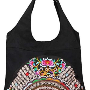 MAZEXY Tote Handbags for Women Large Embroidered Canvas Shoulder Bag Daily Bag