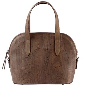 corkor top handle handbag tote small 9 to 5 crossbody cork bag satchel natural brown color