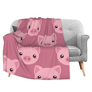 Delerain Cute Cartoon Pig Soft Throw Blanket 40"x50" Lightweight Flannel Fleece Blanket for Couch Bed Sofa Travelling Camping for Kids Adults