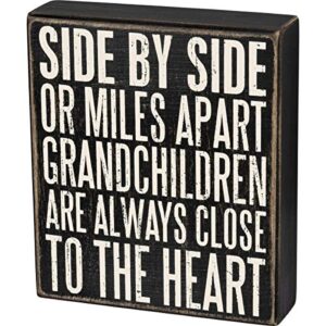 primitives by kathy classic box sign, 6 x 7-inches, grandchildren