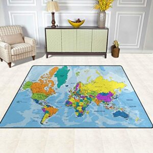 ALAZA Colorful World Map Area Rug Rugs for Living Room Bedroom 7' x 5'