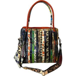 Amerileather Etta Animal Print Leather Handbag (#1927-9)