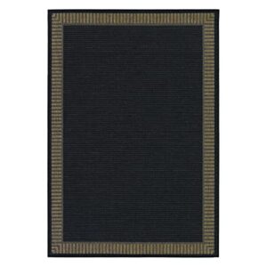 couristan recife wicker rug, 5-feet 3-inch by 7-feet 6-inch, stitch/black/cocoa