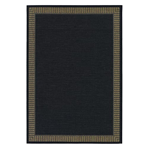 Couristan Recife Wicker Rug, 5-Feet 3-Inch by 7-Feet 6-Inch, Stitch/Black/Cocoa