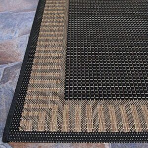 Couristan Recife Wicker Rug, 5-Feet 3-Inch by 7-Feet 6-Inch, Stitch/Black/Cocoa