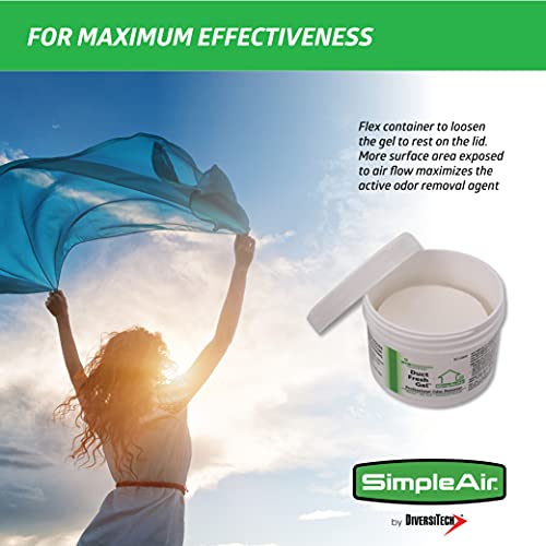 SimpleAir Duct Fresh Gel - HVAC Air Freshener, Cleaner, Deodorizer Non Toxic for Odor Block, Small