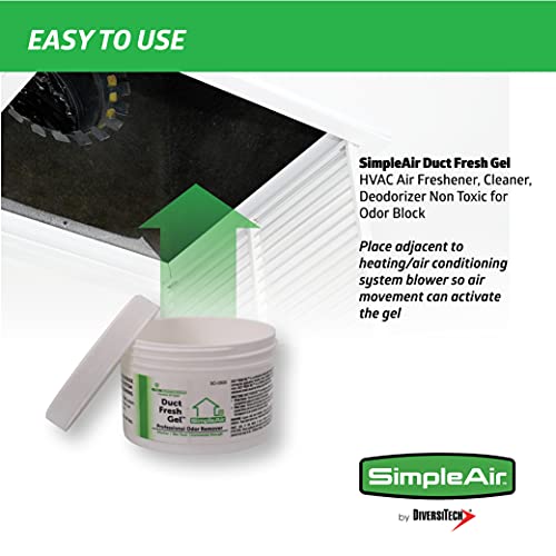 SimpleAir Duct Fresh Gel - HVAC Air Freshener, Cleaner, Deodorizer Non Toxic for Odor Block, Small