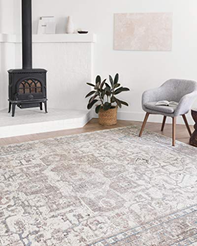 Loloi II Dante Collection DN-05 Ivory/Stone, Transitional Area Rug, 6'-7" x 9'-2"