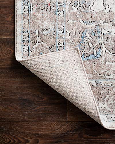 Loloi II Dante Collection DN-05 Ivory/Stone, Transitional Area Rug, 6'-7" x 9'-2"