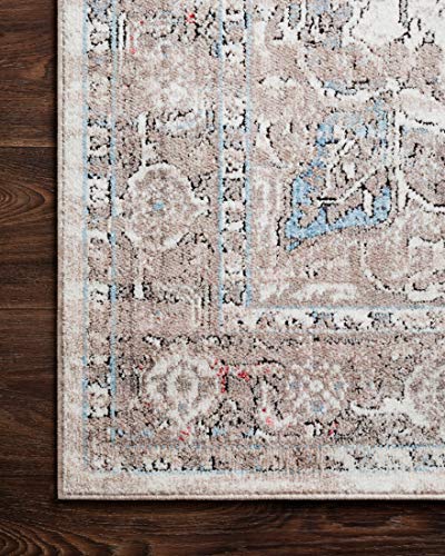 Loloi II Dante Collection DN-05 Ivory/Stone, Transitional Area Rug, 6'-7" x 9'-2"