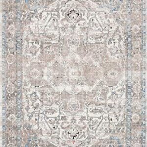 Loloi II Dante Collection DN-05 Ivory/Stone, Transitional Area Rug, 6'-7" x 9'-2"