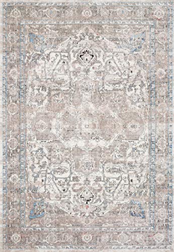 Loloi II Dante Collection DN-05 Ivory/Stone, Transitional Area Rug, 6'-7" x 9'-2"