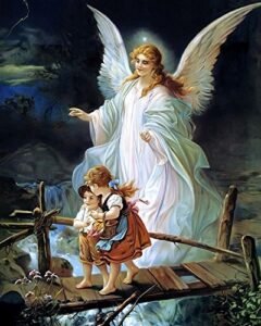 jesus christ guardian angel/christian 8 x 10 glossy photo picture