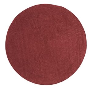 bluenilemills tintoretto braided area rug, gorgeous, soft, durable, reversible, indoor/outdoor, vintage, solid, burgundy, 4′ round