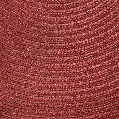 BLUENILEMILLS Tintoretto Braided Area Rug, Gorgeous, Soft, Durable, Reversible, Indoor/Outdoor, Vintage, Solid, Burgundy, 4' Round
