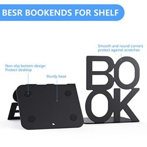 Book Ends - Decorative Metal Book Ends Supports for Bookrack Desk,Books, Unique Appearance Design,Heavy Duty
