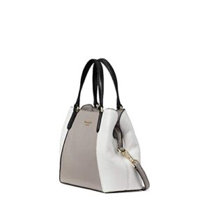 Kate Spade New York Purse Jackson Medium Triple Compartment Satchel (Soft Taupe/Pure White/Black)