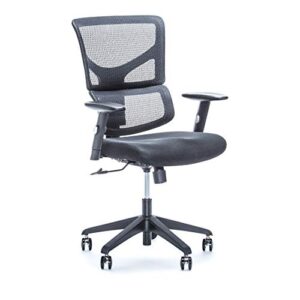 x-chair x-basic task chair, black flex mesh – ergonomic office seat/adjustable backrest/foam seat/relaxed recline/perfect for office or home desk