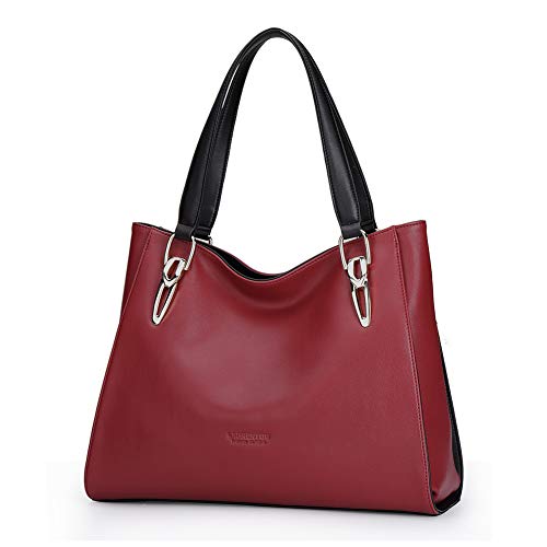 Cow Leather Tote Handbags for Women Top-handle Purse Lady Pocketbooks Shoulder Bags Work Tote Bags