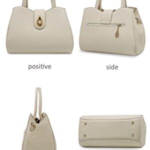 Pahajim Womens Handbag Tote Cute Mini Tassels Leather Shoulder Purse Crossbody Bag(Beige White)