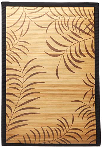 Oriental Furniture Bamboo Rug - Tropical Leaf - 4' x 6'