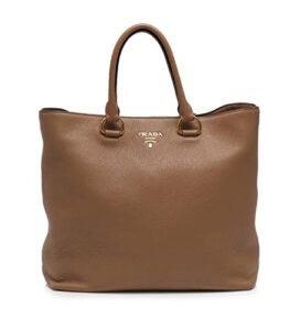 prada women’s brown vitello phenix shopping tote top handle bag shoulder bag 1bg865