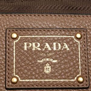 Prada Women's Brown Vitello Phenix Shopping Tote Top Handle Bag Shoulder Bag 1BG865