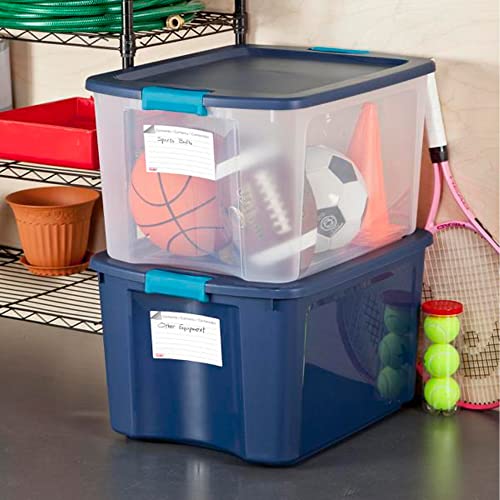 Sterilite Latch & Carry 18 Gallon Multipurpose Plastic Stacking Storage Container Tote with Secure Latch Snap Lid for Household Organization, 12 Pack