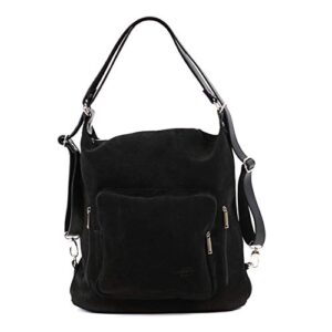 women leather backpack/purse – handmade convertible hobo shoulder bag from genuine suede leather