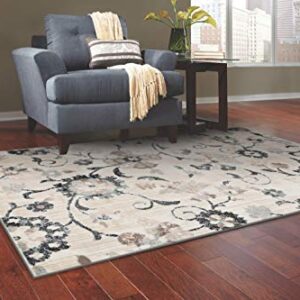 L'Baiet Quinn Grey Blue Beige Traditional Floral Botanical Shabby Chic Indoor 5' x 7' Area Rug