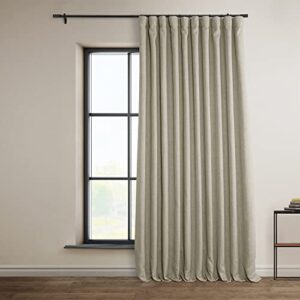 hpd half price drapes extra wide linen room darkening curtain (1 panel) 100 x 96, boch-ln1857-96-dw, oatmeal