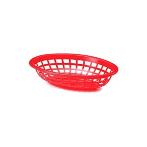 tablecraft 1071r red 7-3/4″ oval side order basket – dozen