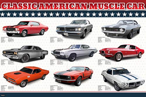 Vintage American Muscle Car Poster Home Decor Print (24x36)