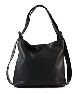 women leather backpack purse- handmade convertible hobo shoulder bag from genuine leather