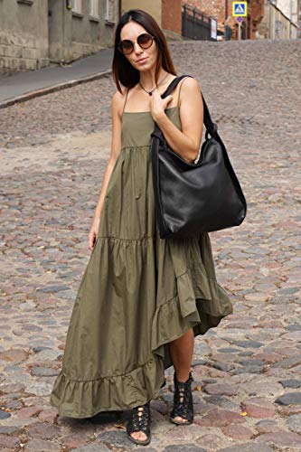 Women Leather Backpack Purse- Handmade Convertible Hobo Shoulder Bag from Genuine Leather