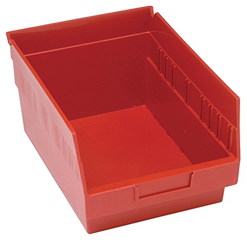 QUANTUM STORAGE SYSTEMS K-QSB207RD-8 8-Pack Plastic Shelf Bin Storage Containers, 11-5/8" x 8-3/8" x 6", Red