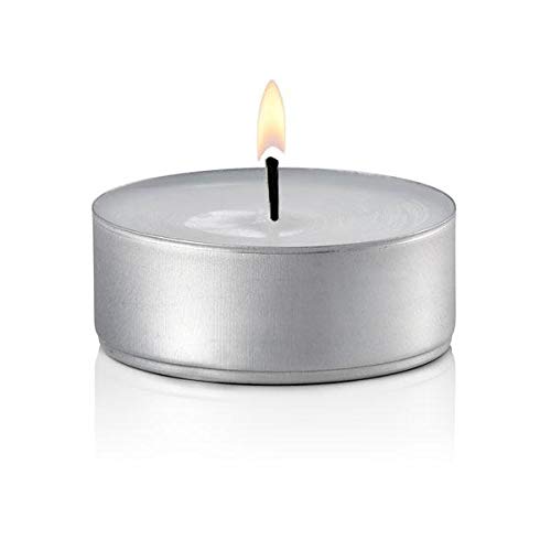 Ner Candles Unscented Tea Lights Candles in Bulk, Smokeless, Dripless & Long Lasting Tea Candles, Small Votive Mini Tealight Candles for Home, Pool, Shabbat, Weddings & Emergencies (Pack of 50)
