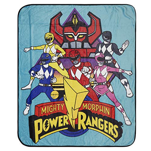 Power Rangers Mighty Morphin Throw Throw Blanket (Multicolor)