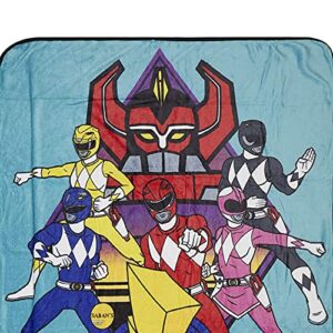 Power Rangers Mighty Morphin Throw Throw Blanket (Multicolor)