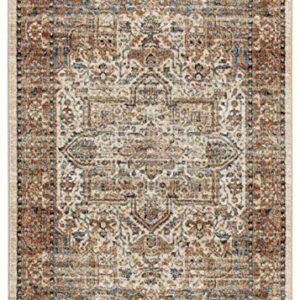 Signature Design by Ashley Jirair Traditional 8 x 10 ft Medallion Pattern Rug, Brown & Cream Multi Color