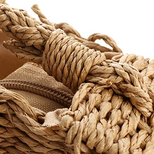 Handwoven Round Rattan Bag Shoulder Leather Straps Natural Chic Hand Round Straw Beach Bag (Coffee color)