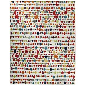 mohawk home strata delerus ivory/white geometric abstract ( 5′ x 8′ ) area rug