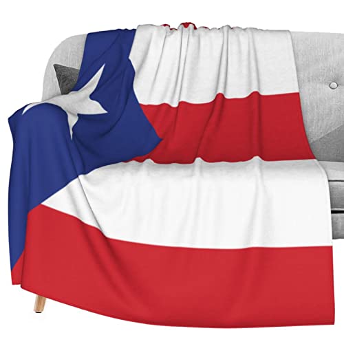 Delerain Puerto Rico Flag Soft Throw Blanket 40"x50" Lightweight Flannel Fleece Blanket for Couch Bed Sofa Travelling Camping for Kids Adults