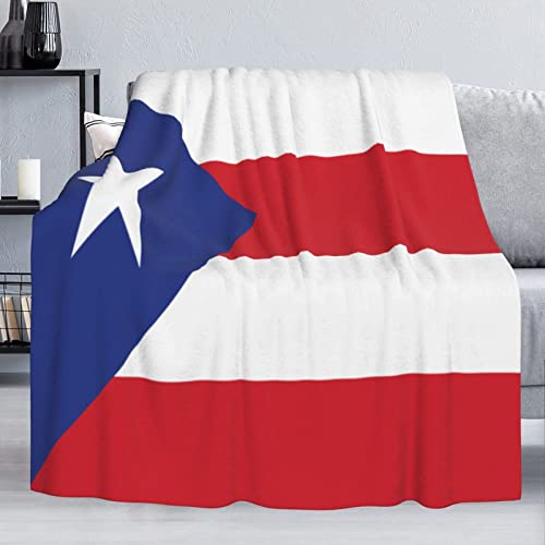 Delerain Puerto Rico Flag Soft Throw Blanket 40"x50" Lightweight Flannel Fleece Blanket for Couch Bed Sofa Travelling Camping for Kids Adults