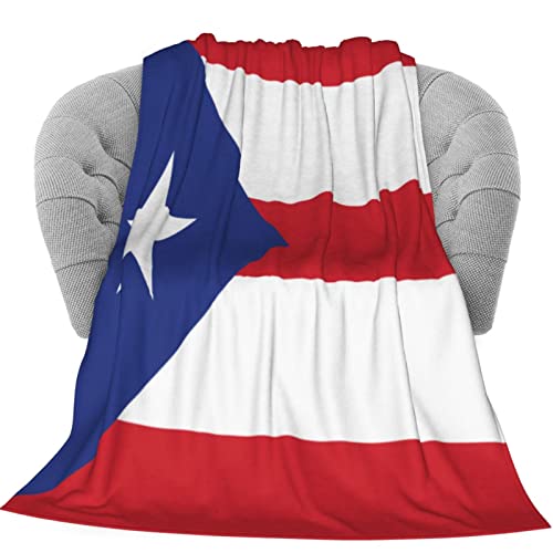 Delerain Puerto Rico Flag Soft Throw Blanket 40"x50" Lightweight Flannel Fleece Blanket for Couch Bed Sofa Travelling Camping for Kids Adults